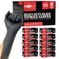 Heavy Duty 6 Mil Black Nitrile Disposable Gloves - Bulk Case of 1000