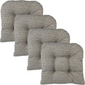 Ditzy Dot Dove Gray U-Shaped Non-Slip Dining Chair Cushions - 4 Pack