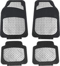 FH Group Silver Metallic Rubber Floor Mats - Universal Trimmable Set