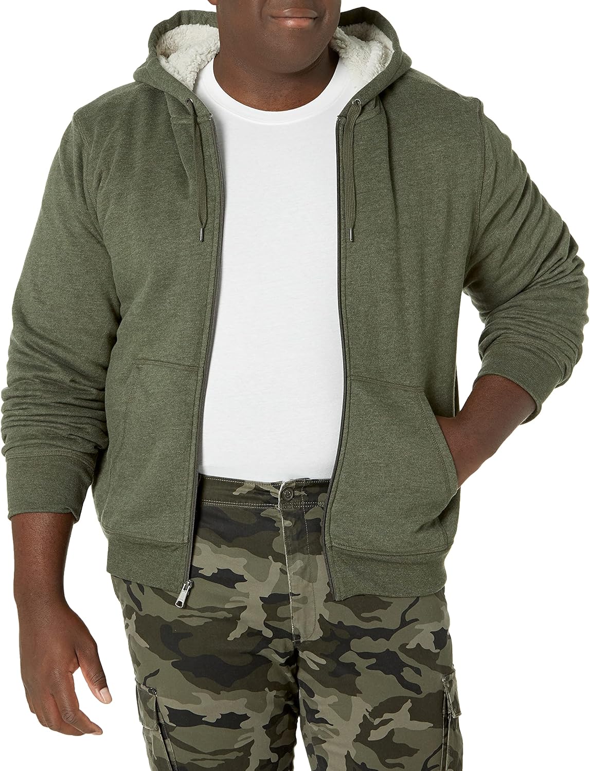 Men's Sherpa-Lined Full-Zip Fleece Hoodie for Ultimate Comfort