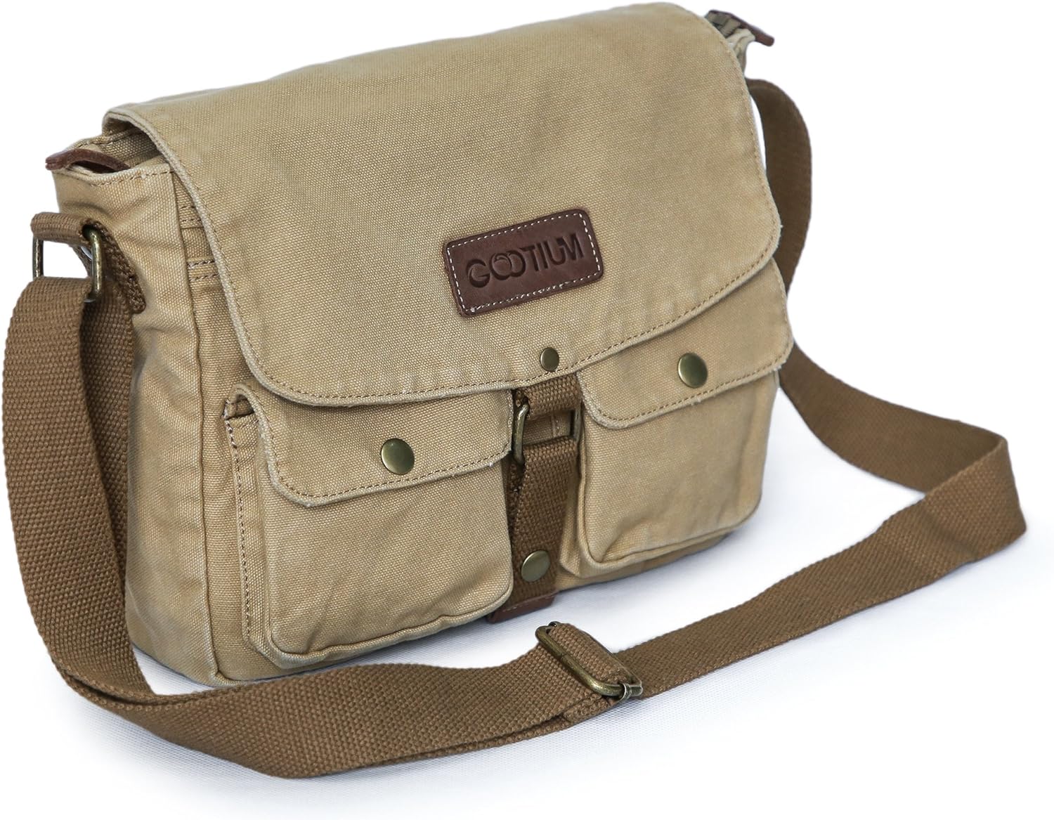 Gootium Canvas Messenger Bag - Vintage Crossbody Satchel Style