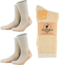 Hiking Alpaca Wool Crew Socks for Men & Women - Cozy Comfort