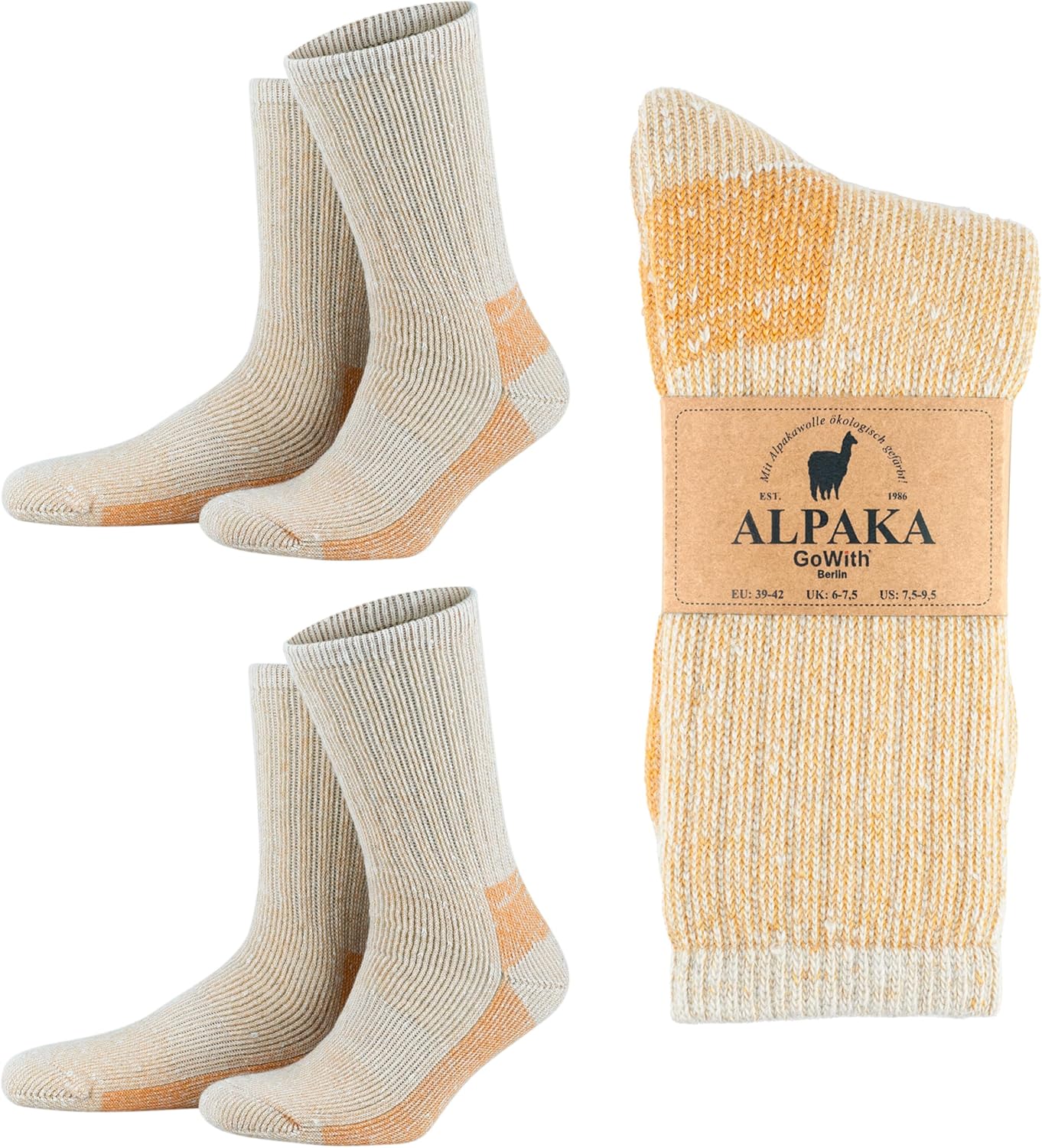 Hiking Alpaca Wool Crew Socks for Men & Women - Cozy Comfort