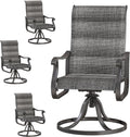 VONZOY Patio Swivel Chairs Set of 4 for Outdoor Comfort