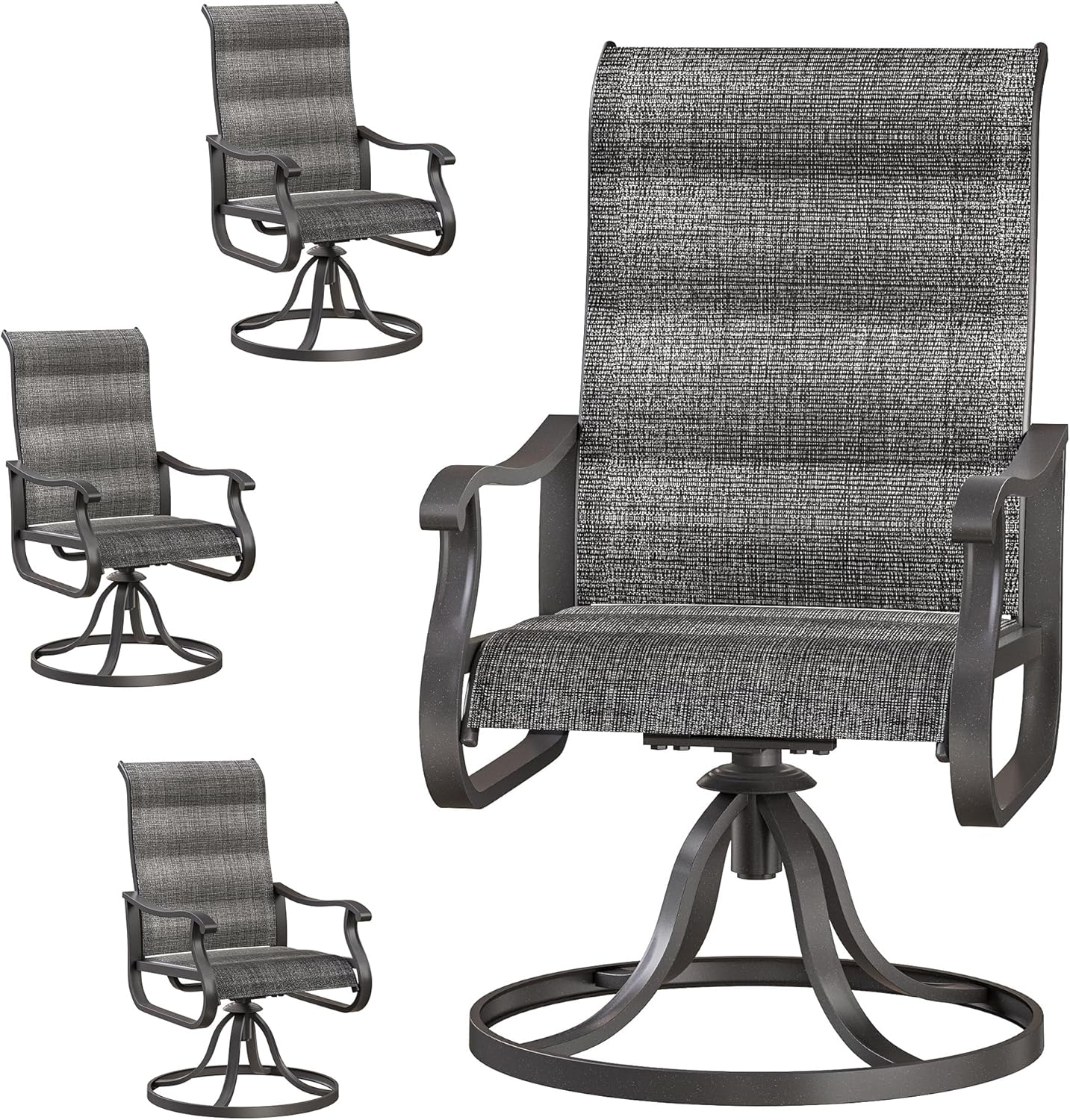 VONZOY Patio Swivel Chairs Set of 4 for Outdoor Comfort