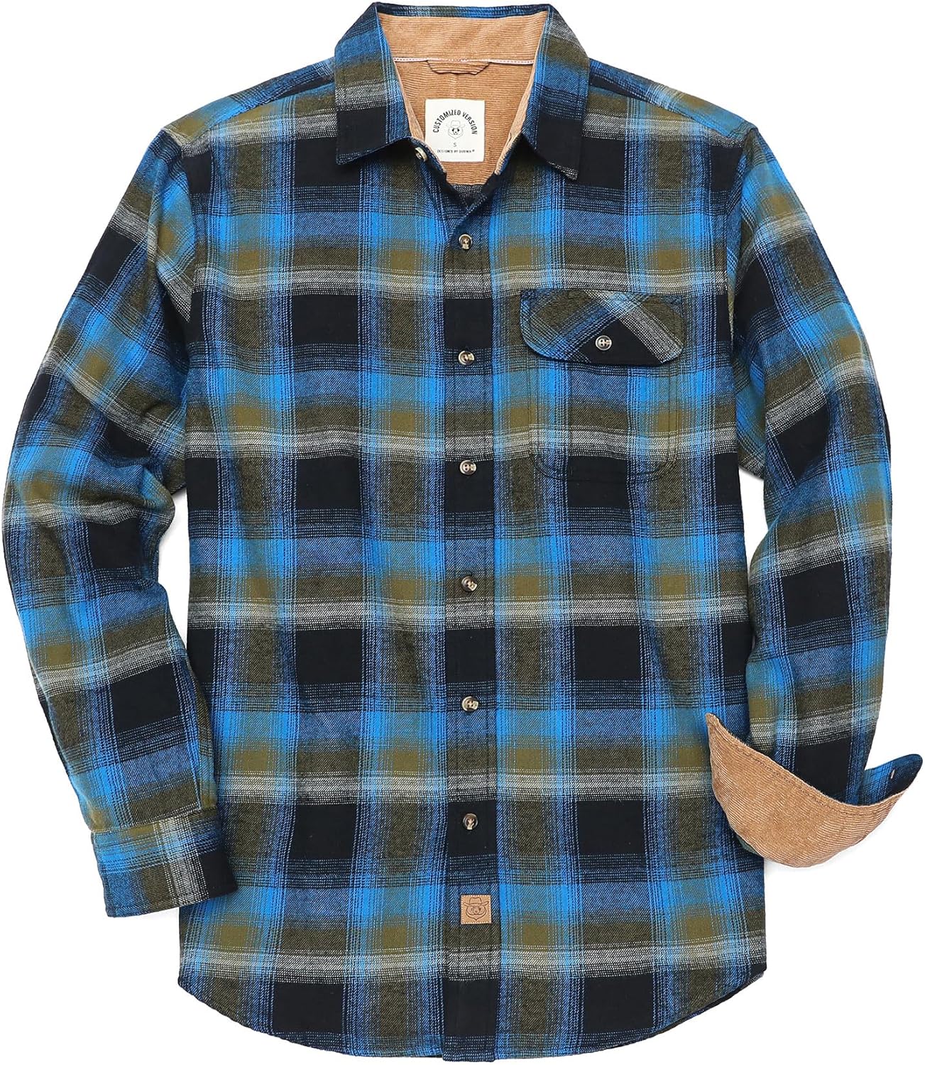 Dubinik Mens Flannel Shirts Long Sleeve Casual Button Down Style