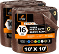 Xpose Safety 10ft x 10ft Brown Poly Tarp 2-Pack - Heavy-Duty