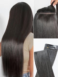 LUVME Invisible Clip in Hair Extensions Yaki Straight 16in - Natural