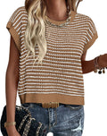 Womens Short Sleeve Sweater Vest - Lightweight Knit Pullover