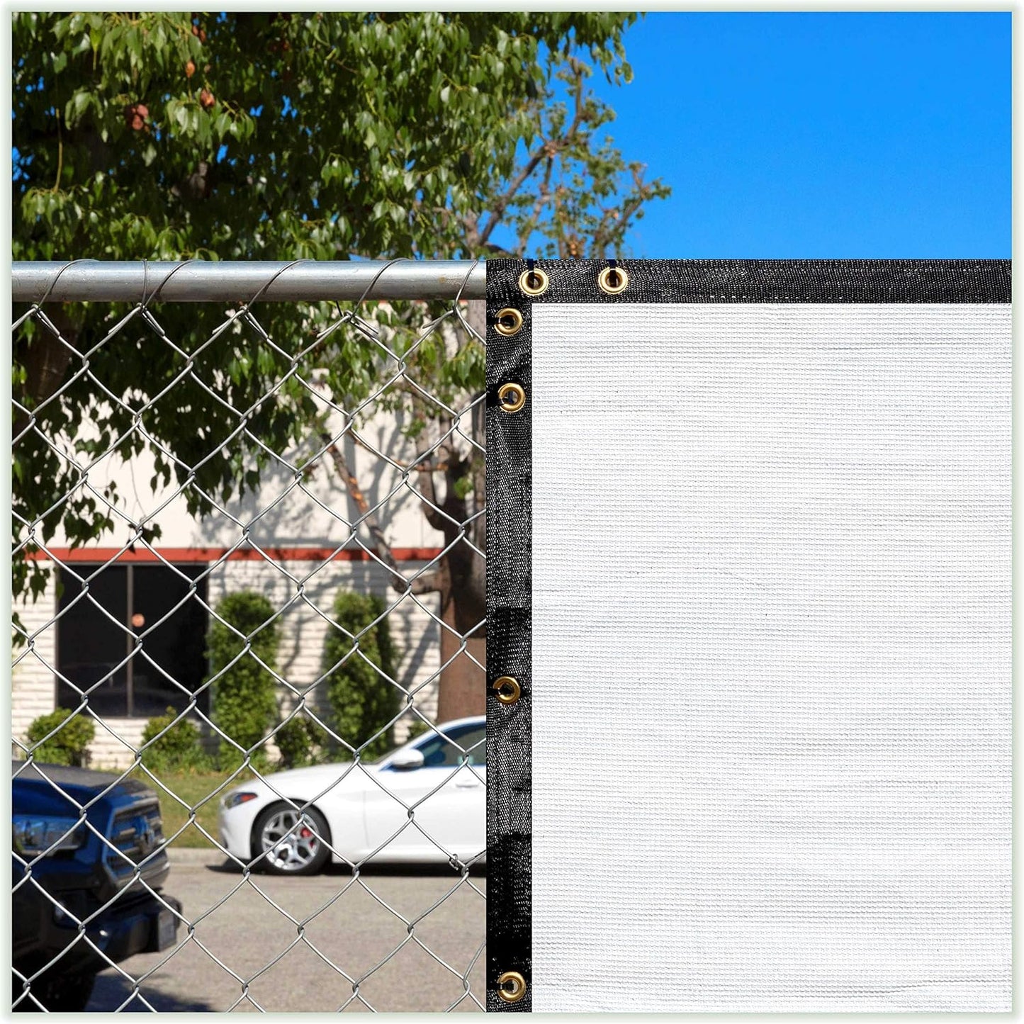 ColourTree 8ft x 11ft White Custom Size Shade Cloth for Sunblock