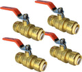 PROCURU 4-Pack 3/4-In PushFit Forged Brass Ball Valve - Heavy Duty