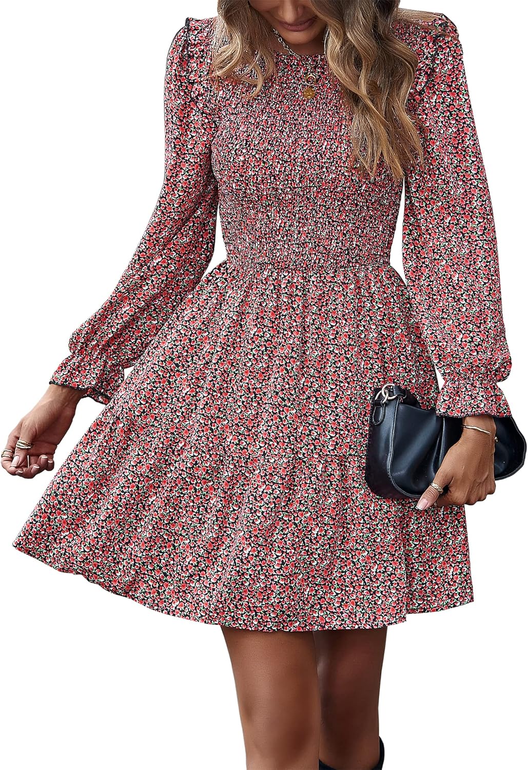 KIRUNDO Long Sleeve Floral Dress for Women - Perfect for Weddings