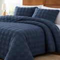 Navy Blue Quilt King Size Bedding Set - Lightweight All-Season Comfort