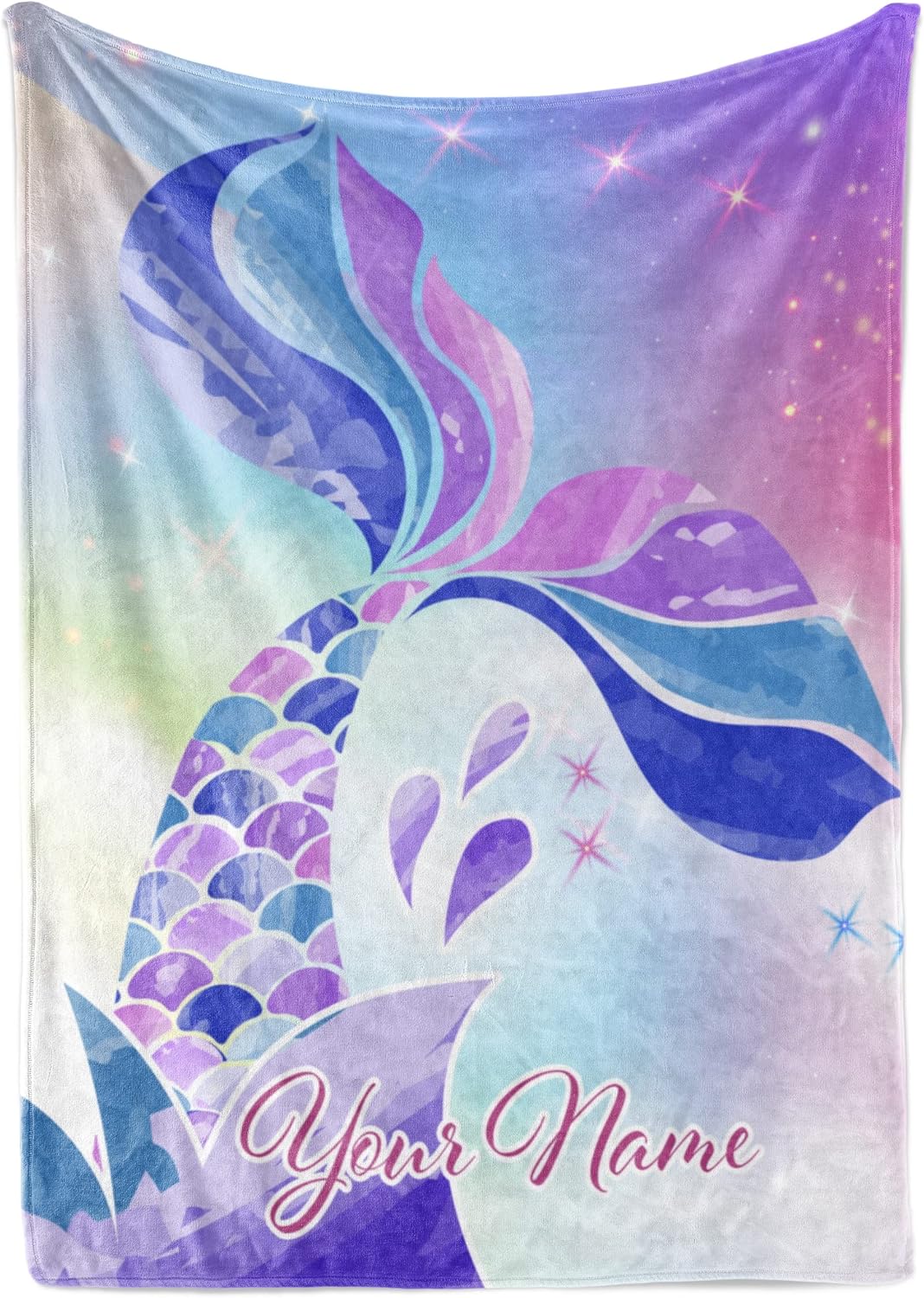 Personalized Mermaid Fleece Blanket for Kids - Soft & Plush