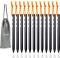 Lightweight Aluminum Tent Stakes 12-Pack with Reflective Ropes