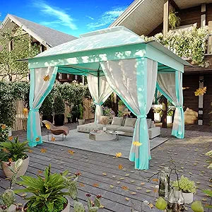 Joyside 11ftx11ft Pop Up Gazebo for Patios - Aqua Blue