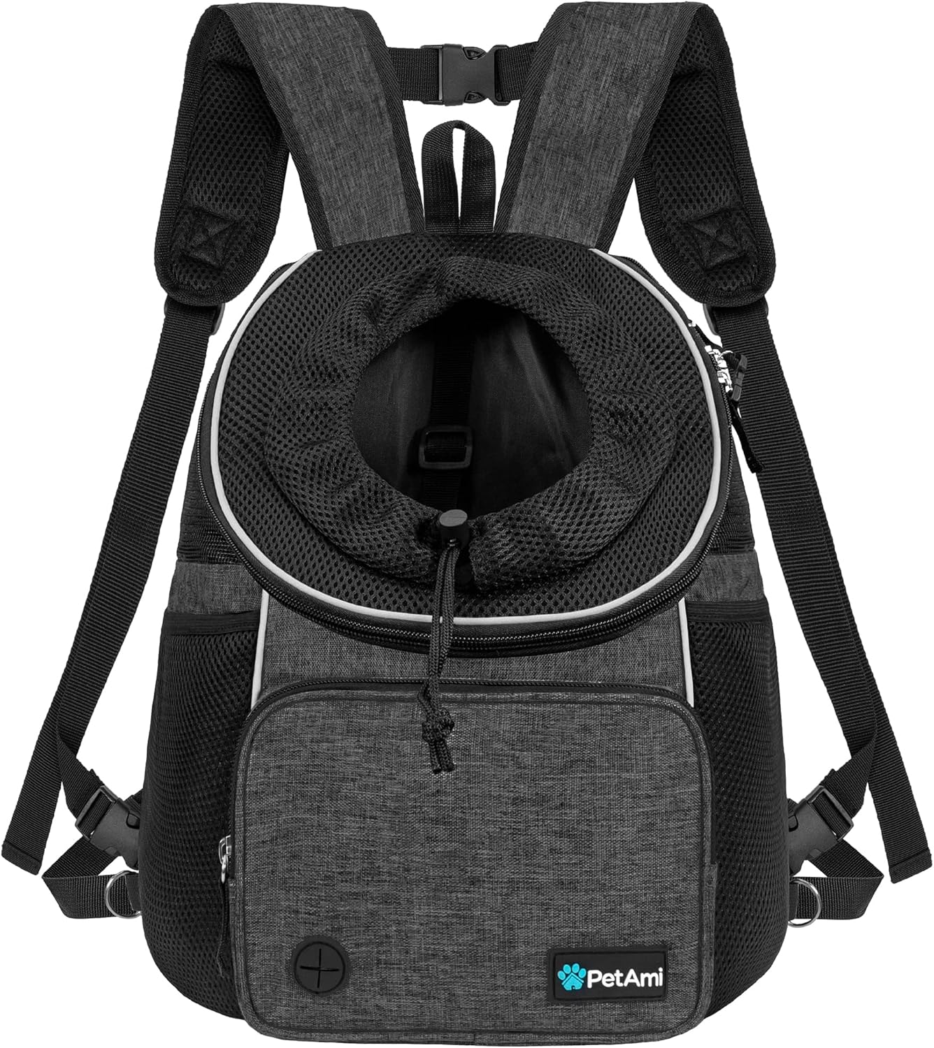 PetAmi Adjustable Front Dog Carrier - Ventilated Comfort for Travel