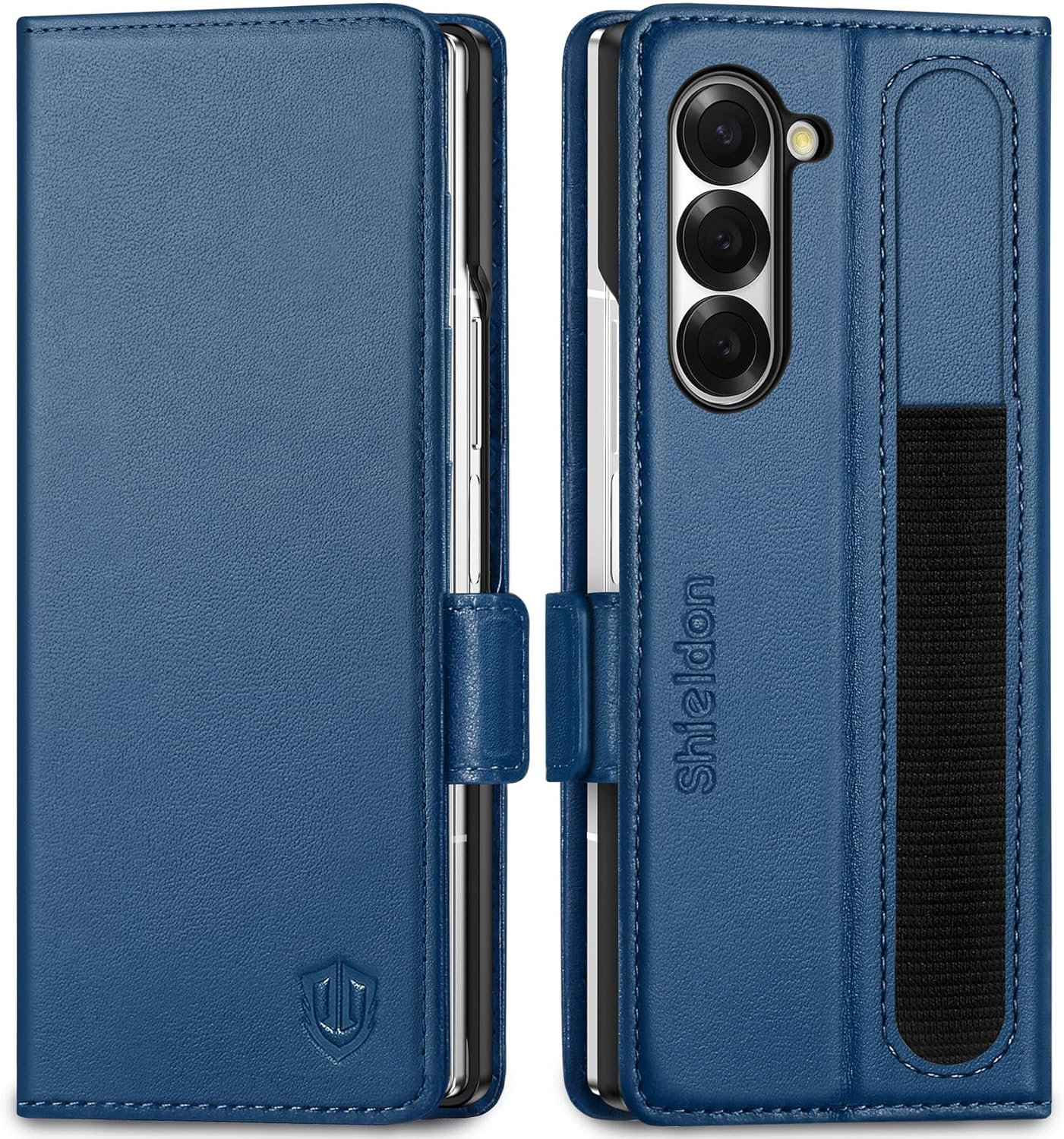 Genuine Leather Flip Case for Galaxy Z Fold 6 with RFID Blocking