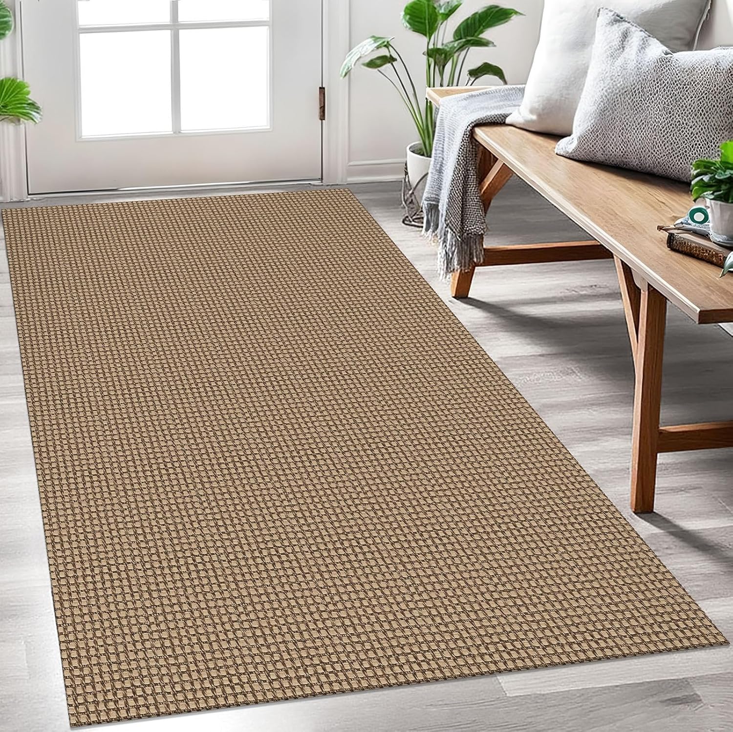 Woven Area Rug 3x5 Ft for Entryway - Non Slip & Washable