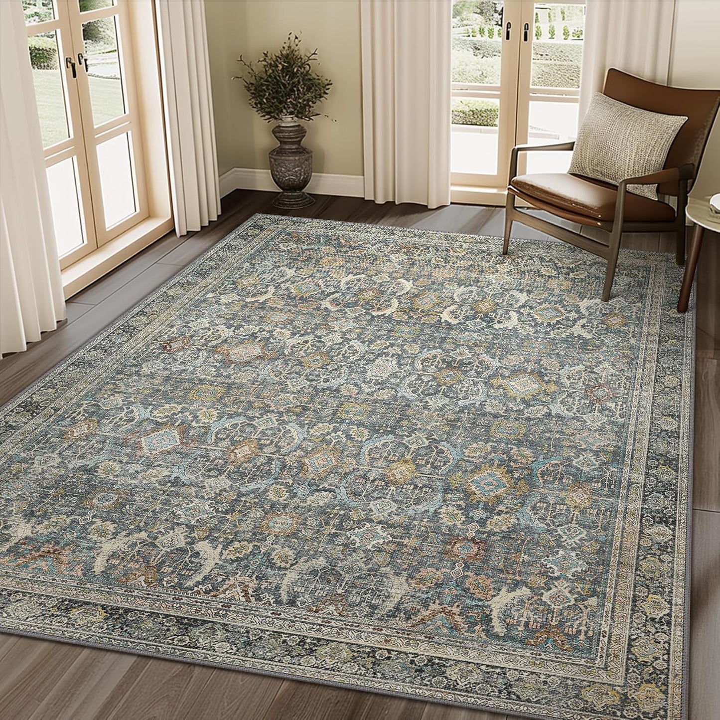 8X10 Area Rugs Machine Washable Vintage Boho Soft Distressed