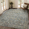 6X9 Area Rug Machine Washable Terracotta Low Pile Rug - Vintage Boho