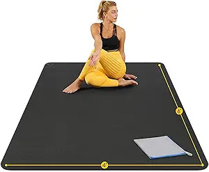 Large Yoga Mat 6ftx4ftx8mm Extra Thick Non-Slip Eco-Friendly