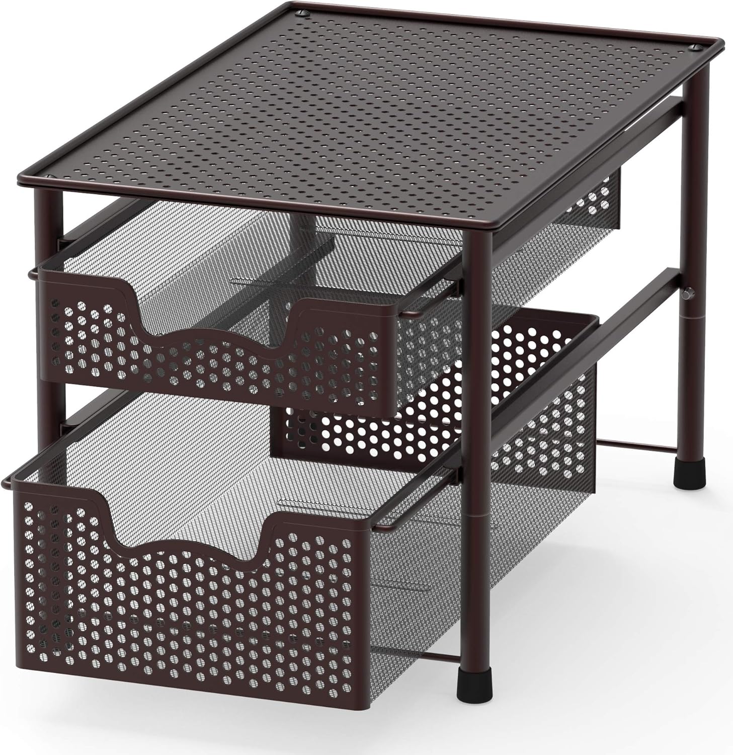 Simple Houseware Stackable 2 Tier Sliding Basket Organizer
