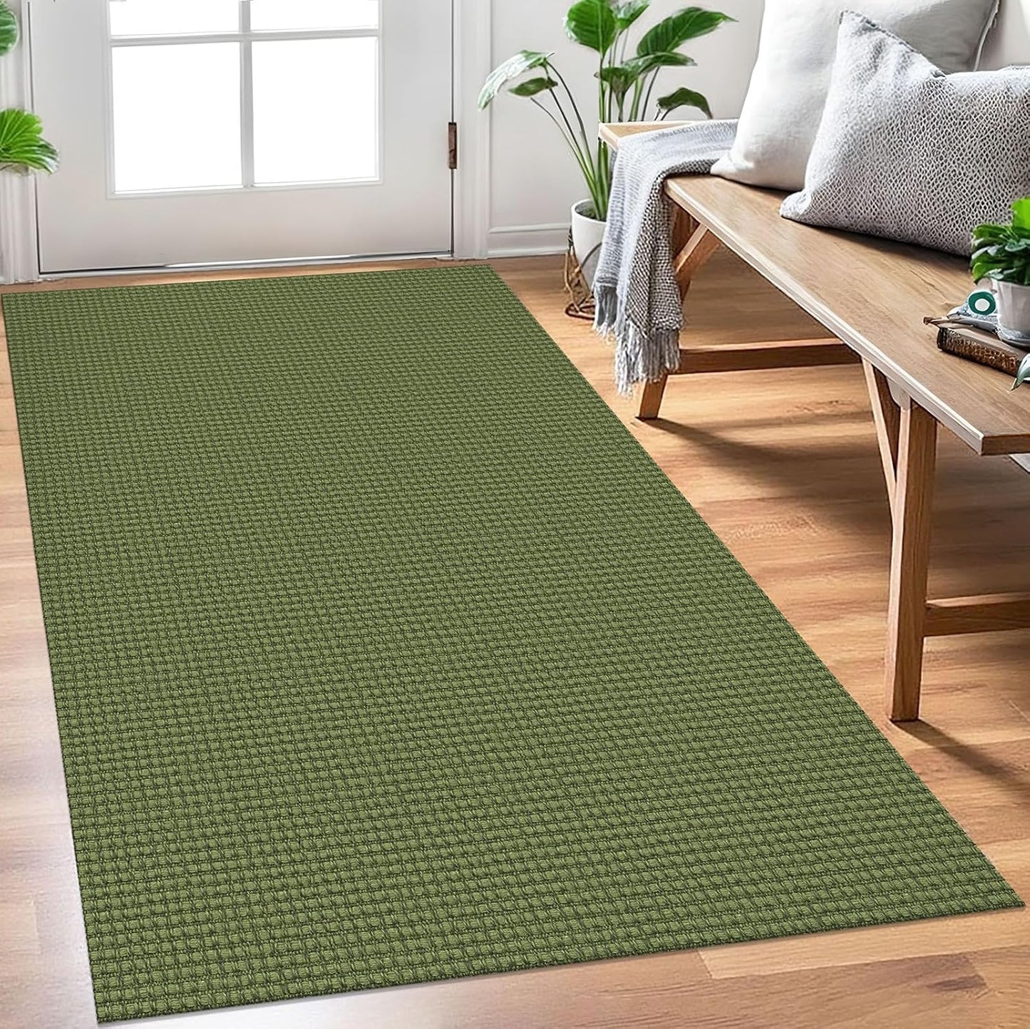 EARTHALL Woven Area Rug 3x5 Ft Washable Non Slip Indoor Outdoor