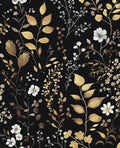 Boho Dark Floral Peel and Stick Wallpaper 17.5in x 393in - Vintage