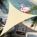 14 ft x 14 ft Beige Triangle Sun Shade Sail - Durable UV Block Canopy
