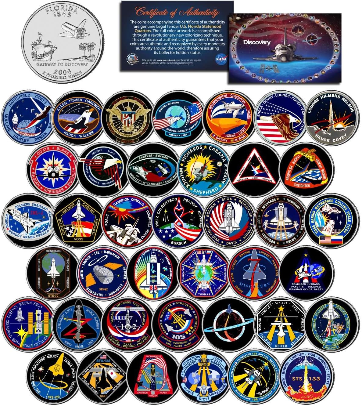 SPACE SHUTTLE DISCOVERY MISSIONS 39-Coin Colorized Set