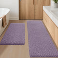 Lavender Chenille Toilet Rug Set 60in x20in + 32in x20in - Ultra Soft