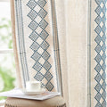 Boho Curtains Linen Blend Beige 63 in - Light Filtering Farmhouse