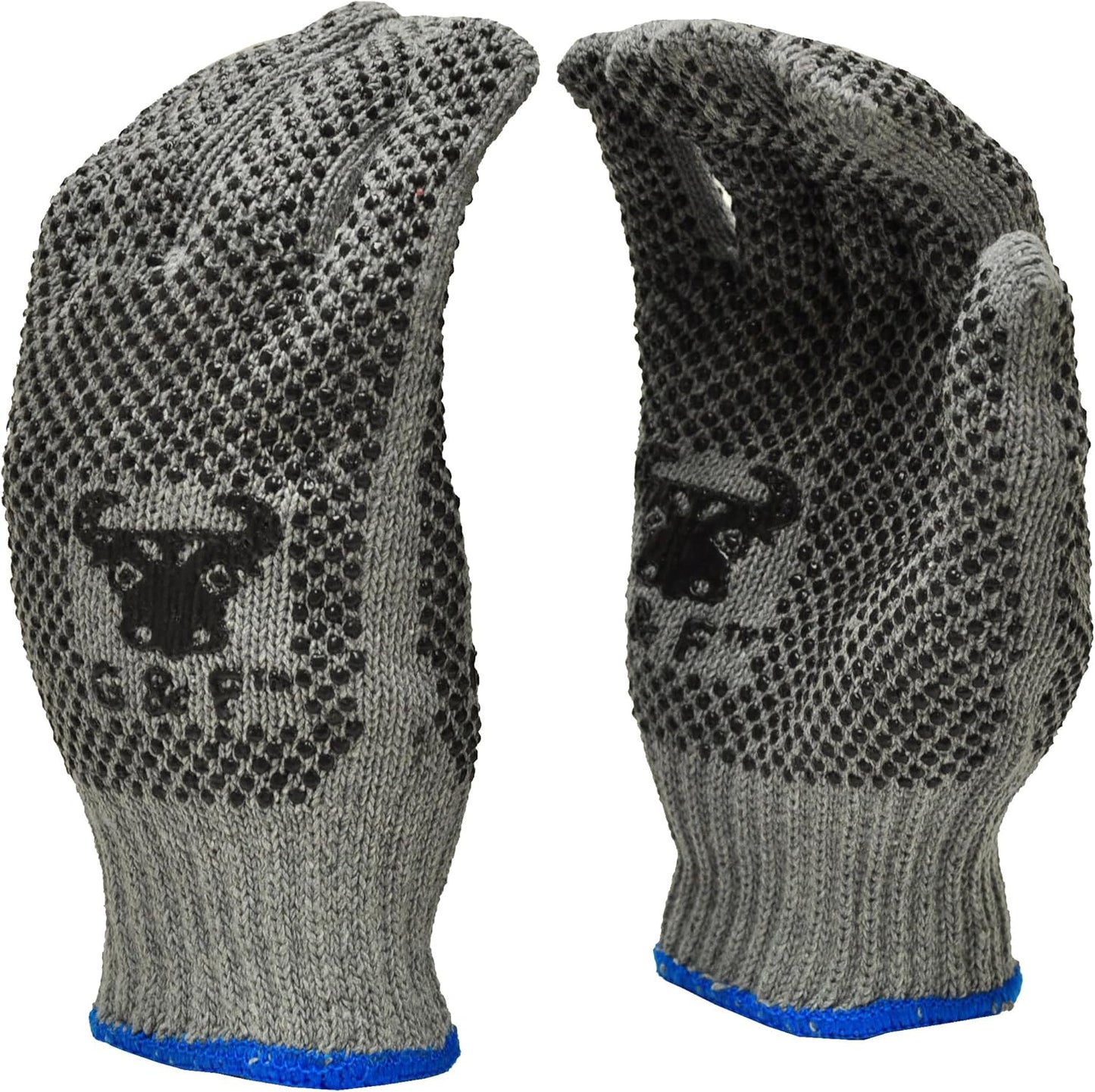 Extra Large Cotton Work Gloves, 12 Pairs, PVC Dots