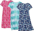 FEREMO 3 Pack Nightgowns for Women - Soft Cotton Printed Sleep Shirts