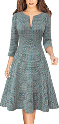 Womens Front Zipper Crisscross Waist A-Line Dress - Work to Event