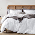 Duvet Cover California King 100% Washed Cotton Linen Feel - Soft