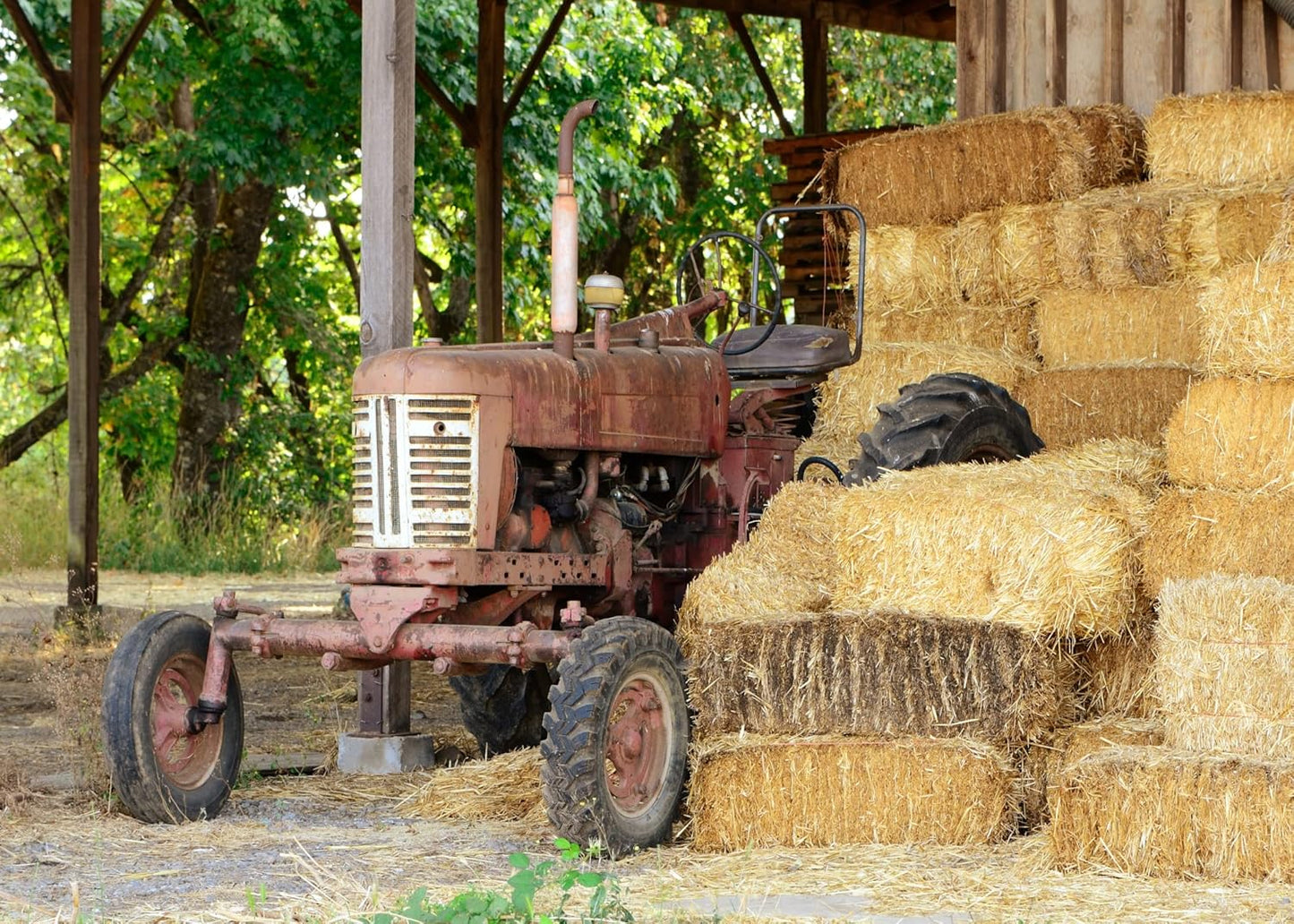 BELECO 12x8ft Fabric Farm Barn Backdrop for Photography