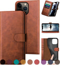 for iPhone 13 Pro Max 6.7 in Genuine Leather Wallet Case - RFID Block