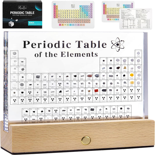 MegaBox Periodic Table Display with Real Elements and Stand
