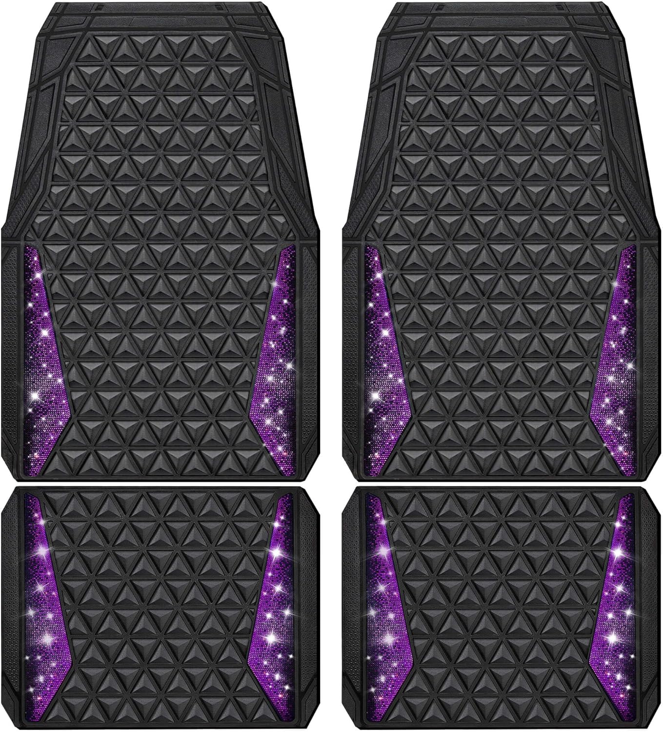 Bling Rubber Car Mats Full Set Anti-Slip Waterproof for SUVs