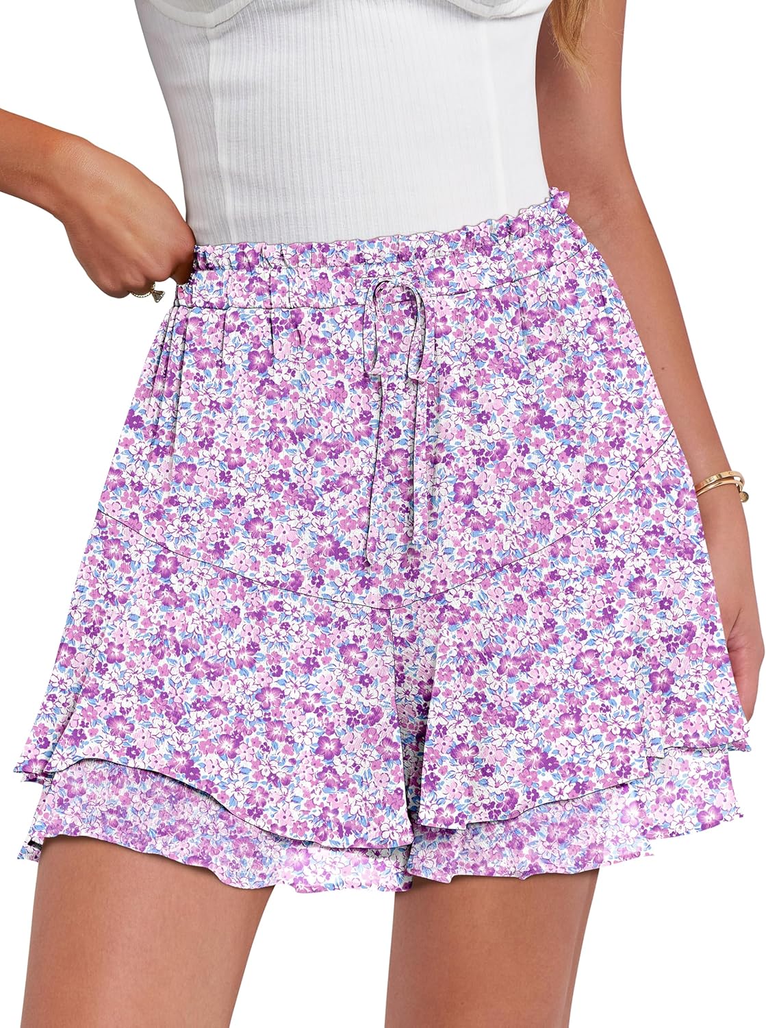 Caracilia Skorts for Women: Trendy Floral Ruffle Mini Skirts