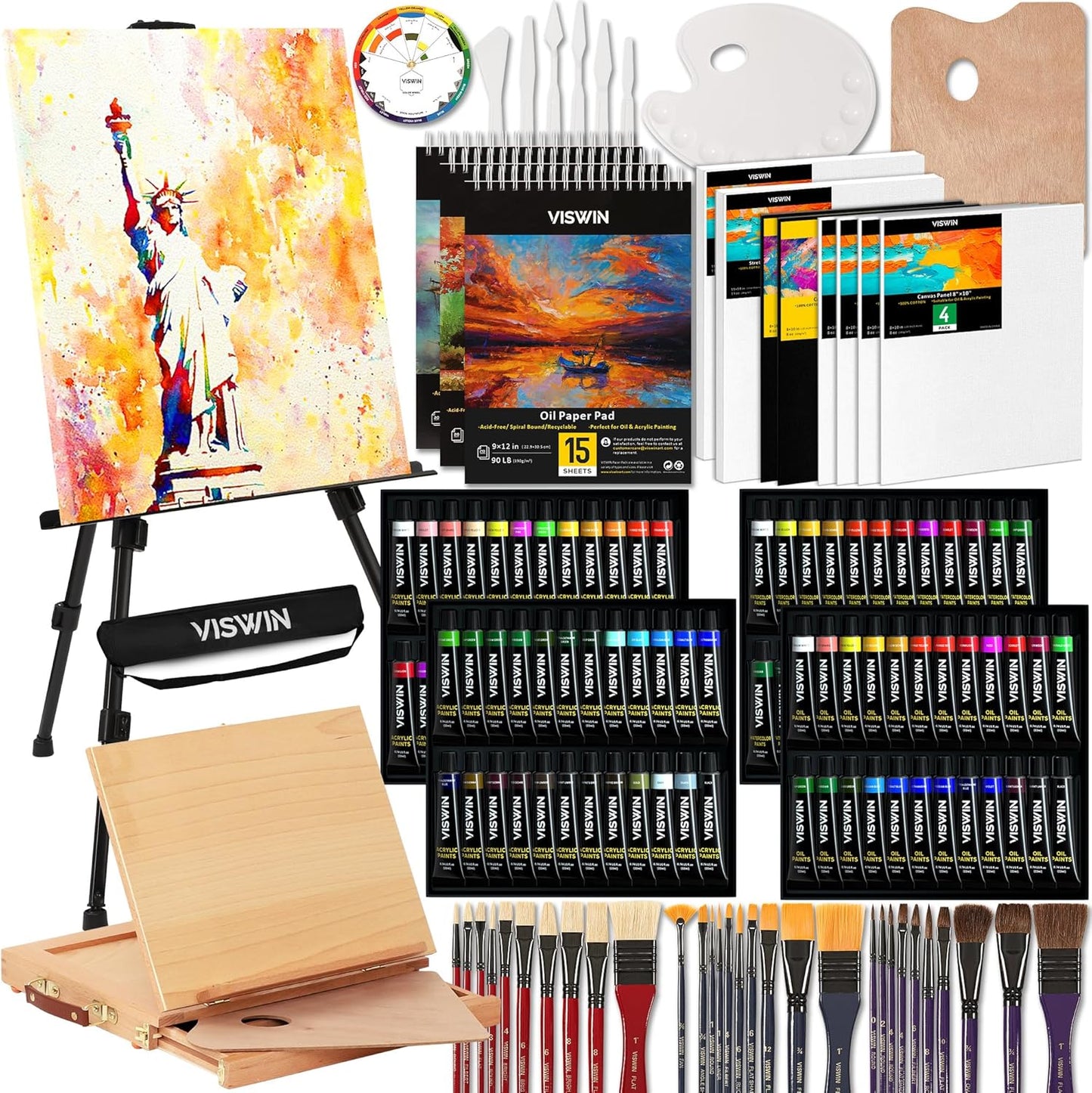 VISWIN 187Pcs All-in-One Art Painting Kit for All Skill Levels