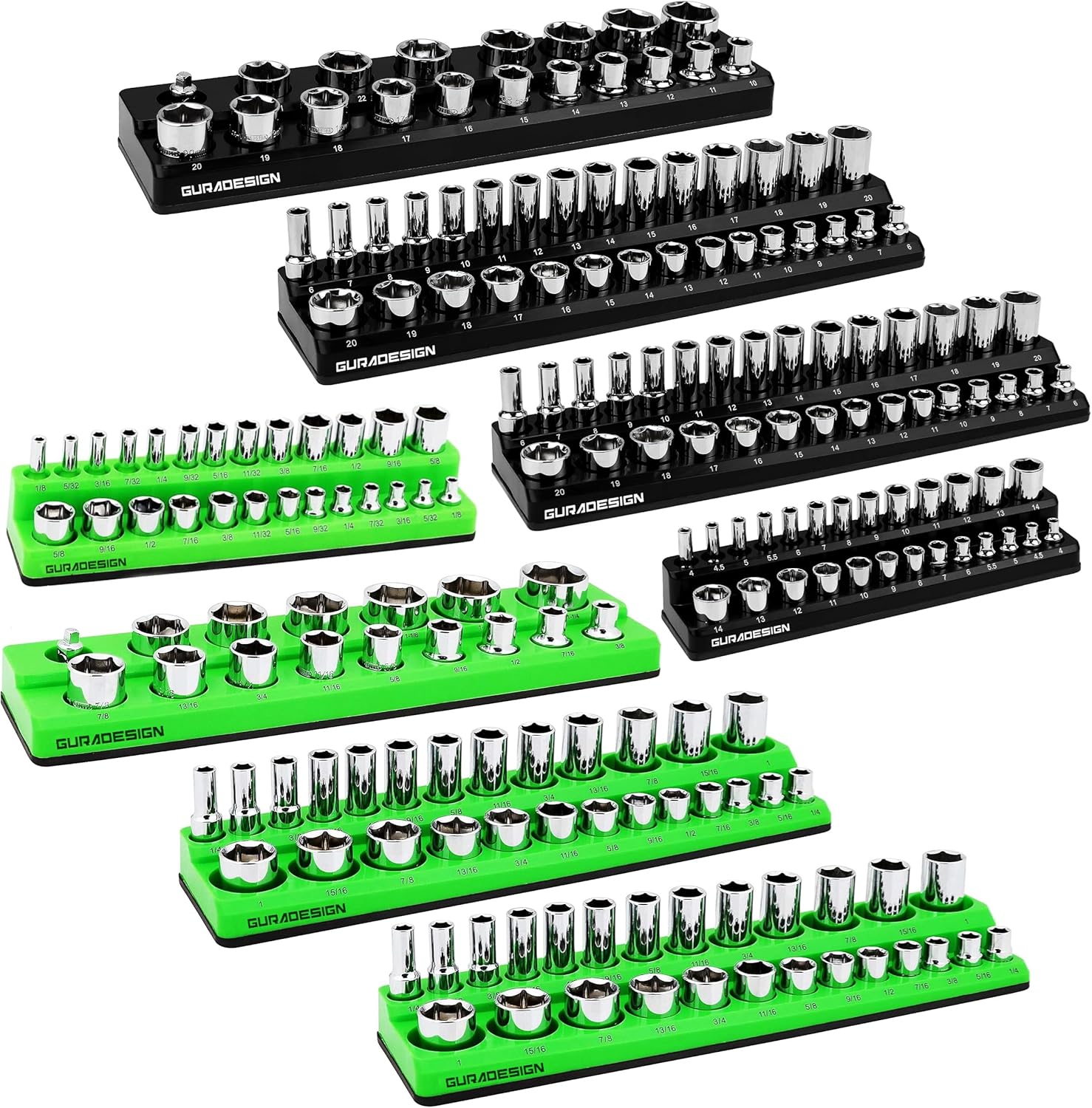 8PCS Magnetic Socket Organizer Set for Efficient Tool Storage
