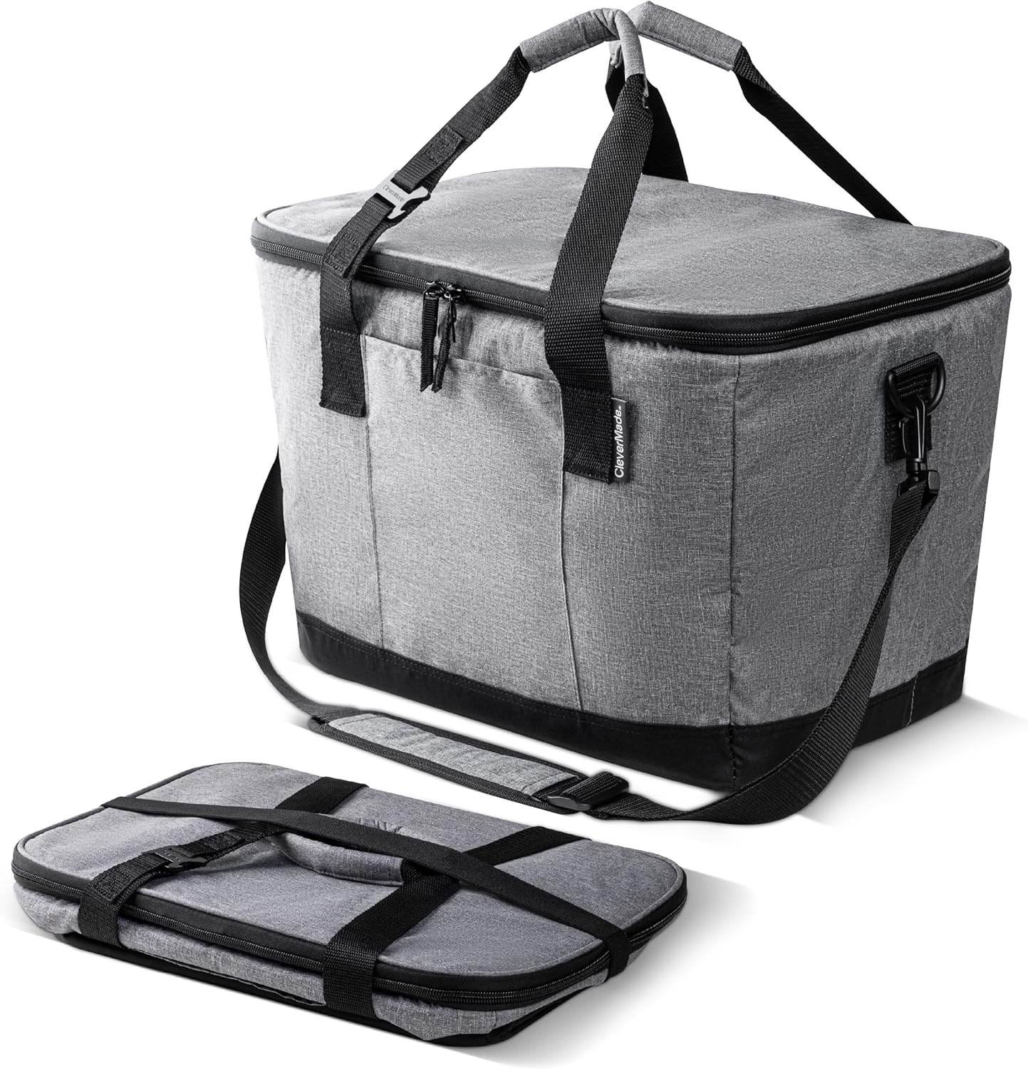 CleverMade Collapsible Insulated Cooler Bag for Travel & Beach