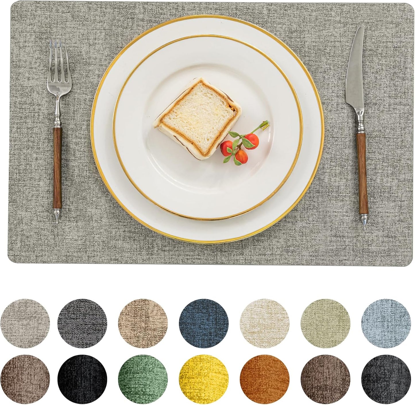 Romanstile Vinyl Placemats Set of 8 - Heat Resistant & Waterproof