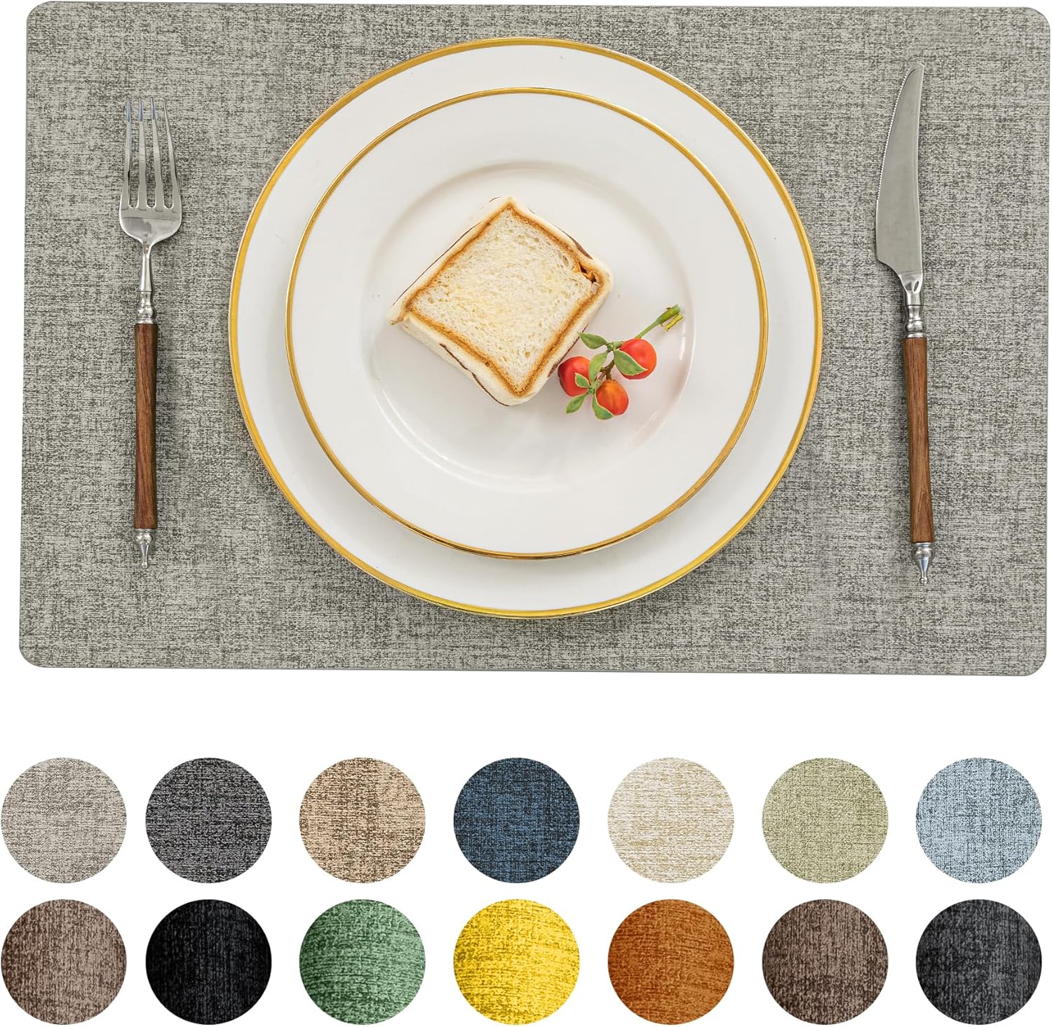 Romanstile Vinyl Placemats Set of 8 - Heat Resistant & Waterproof