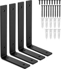 Premium Heavy-Duty Shelf Brackets 10in x 6in - Thick Rustic Black