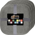 16x16 Gray Memory Foam Chair Cushions Set of 4 - Slip Resistant Pads