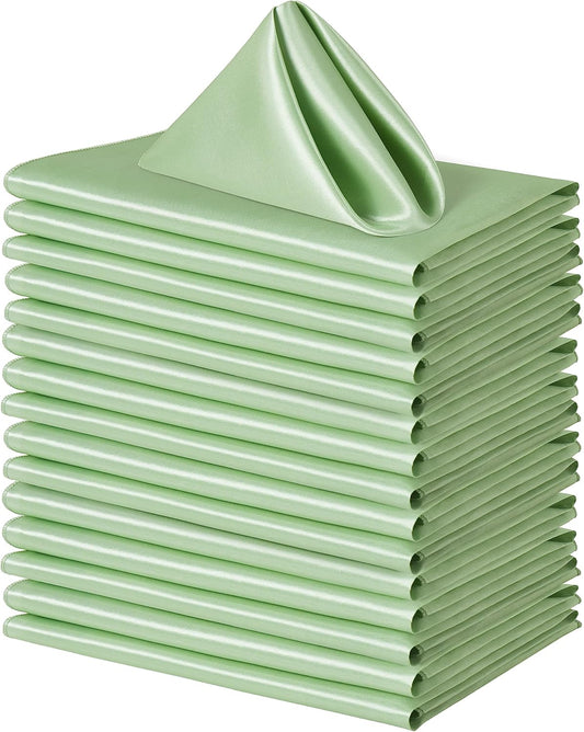 100 Pack Square Satin Dinner Napkins for Elegant Table Settings